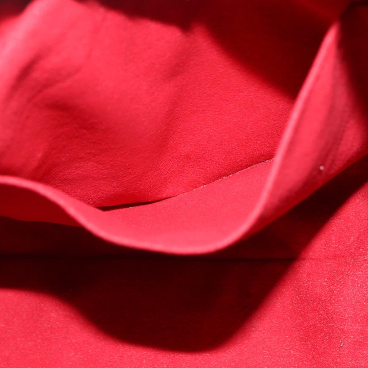 Salvatore Ferragamo Gancini Shoulder Bag Enamel Brown Silver Auth 155066