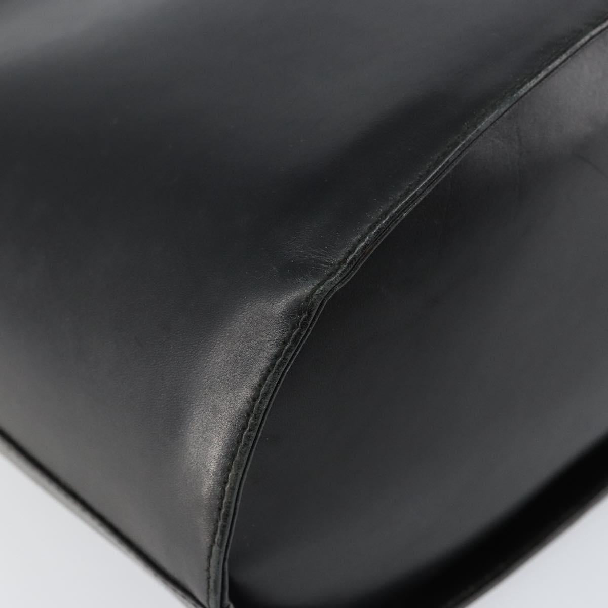 Salvatore Ferragamo Gancini Shoulder Bag Leather Black Gold Auth 155067