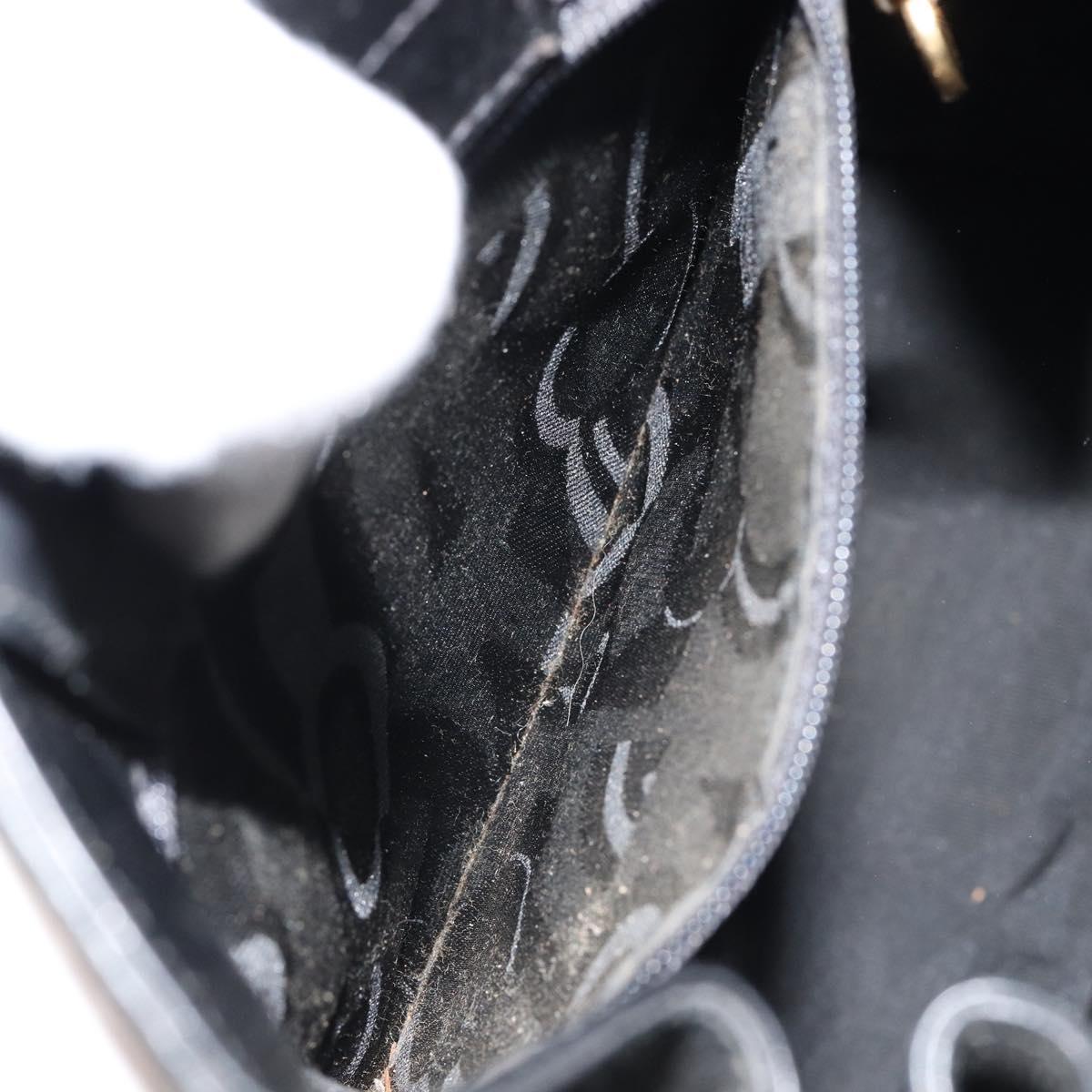 Salvatore Ferragamo Gancini Shoulder Bag Leather Black Gold Auth 155067