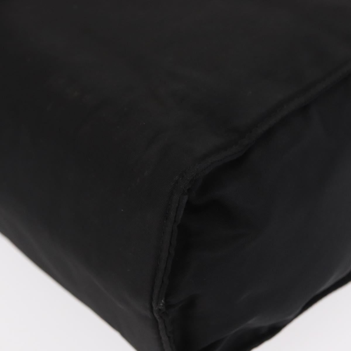 PRADA Hand Bag Nylon Metal Black Gold Auth 155069