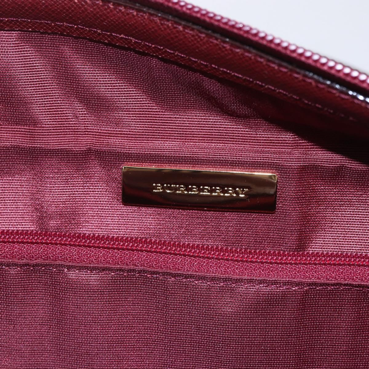 BURBERRY Nova Check Hand Bag Canvas Leather Beige Gold Auth 155070