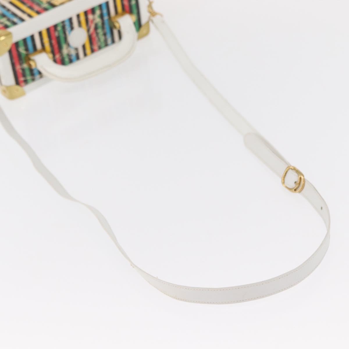 FENDI Vanity Hand Bag Leather 2way Multicolor Gold Auth 155071