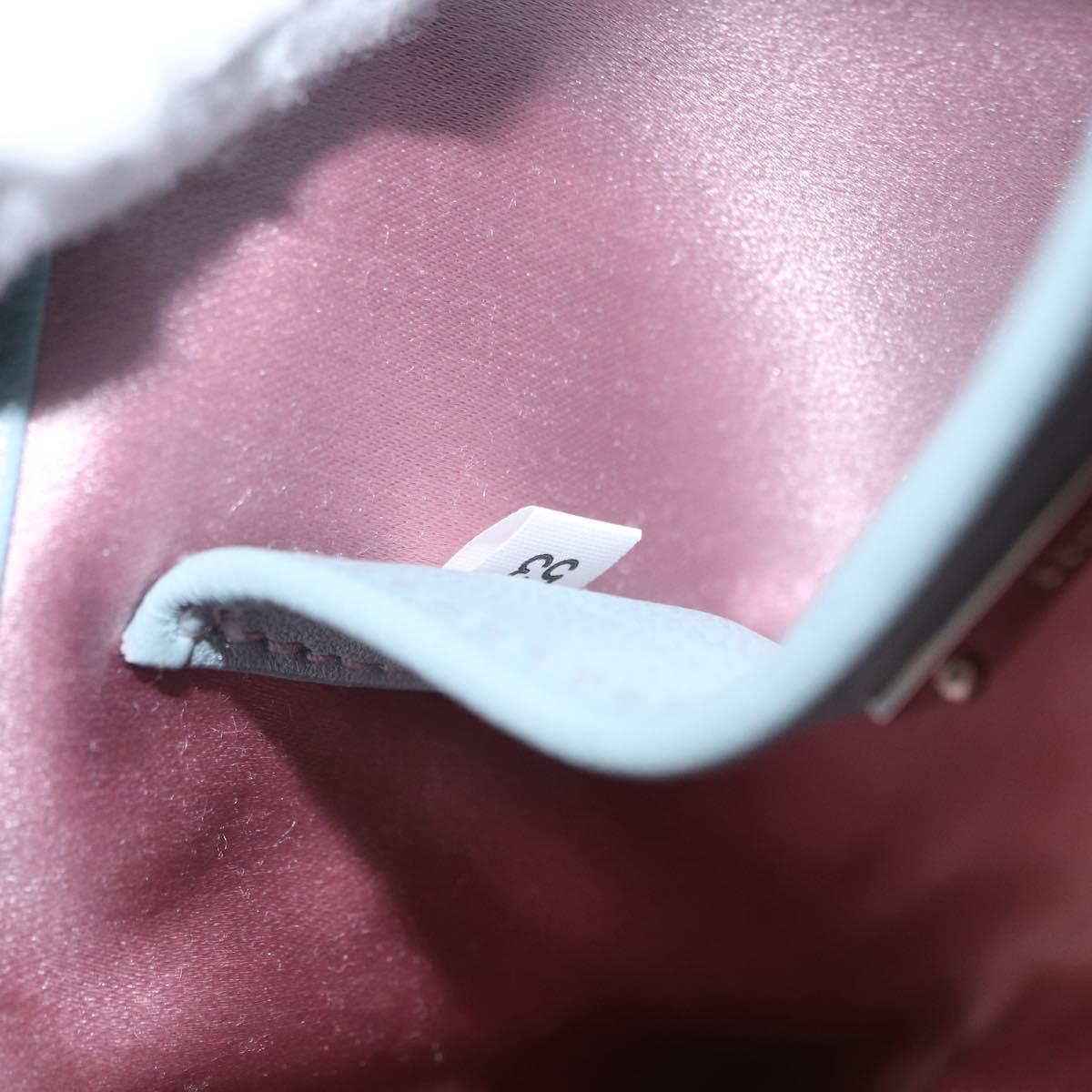 Miu Miu Matelasse Chain Shoulder Bag Leather Light Blue Silver Auth 155072