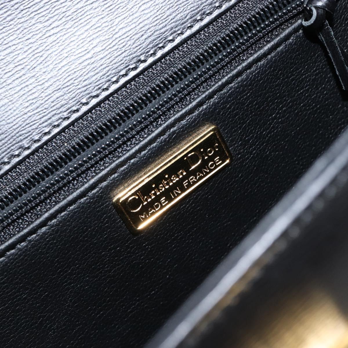 Christian Dior Shoulder Bag Leather Black Gold Auth 155073