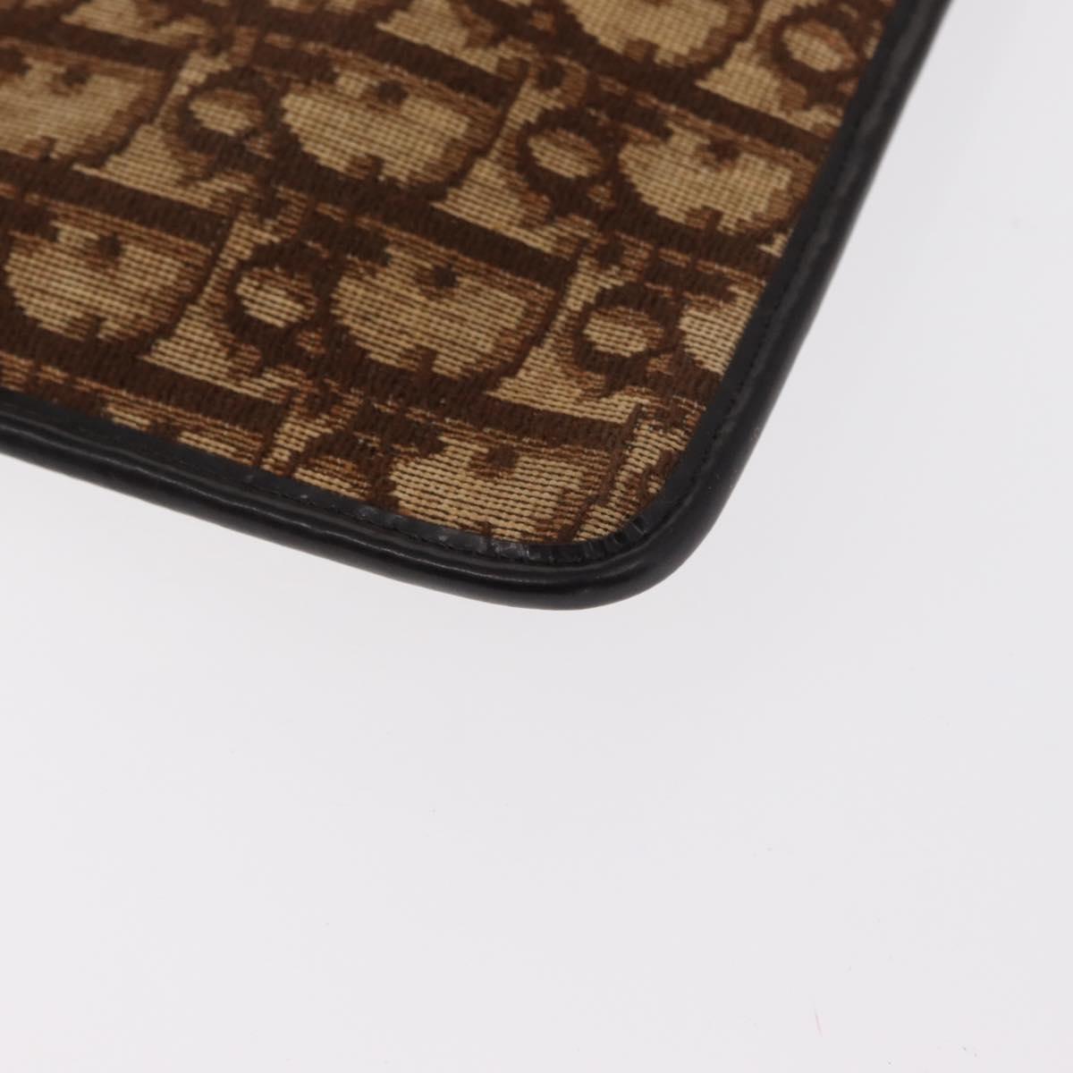 Christian Dior Trotter Canvas Shoulder Bag Brown Auth 155074