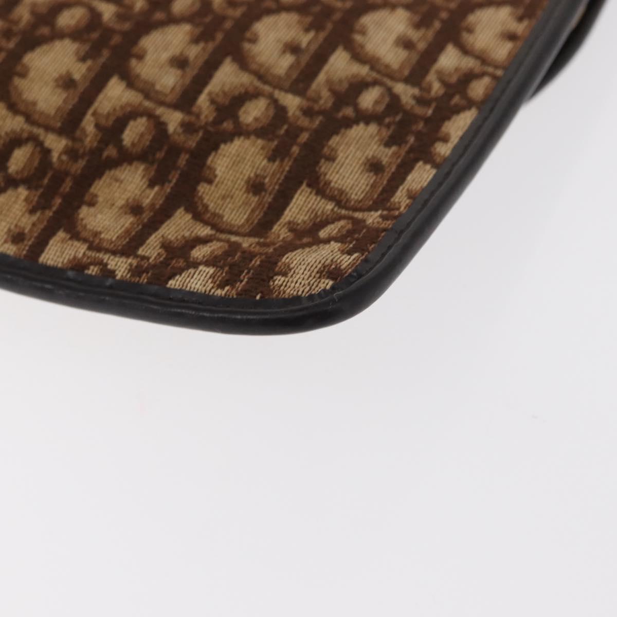 Christian Dior Trotter Canvas Shoulder Bag Brown Auth 155074