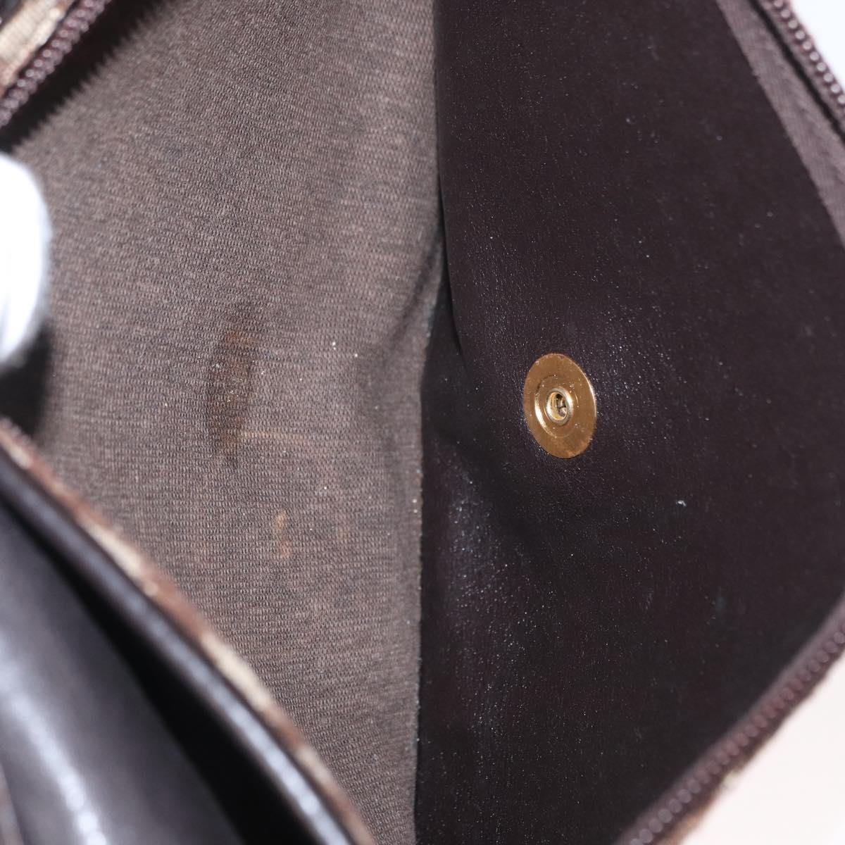 Christian Dior Trotter Canvas Shoulder Bag Brown Auth 155074