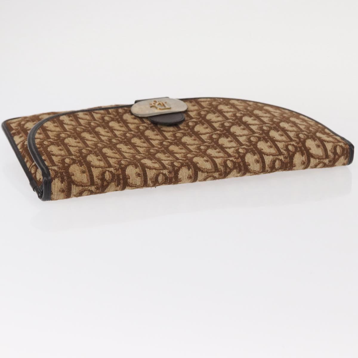 Christian Dior Trotter Canvas Shoulder Bag Brown Auth 155074