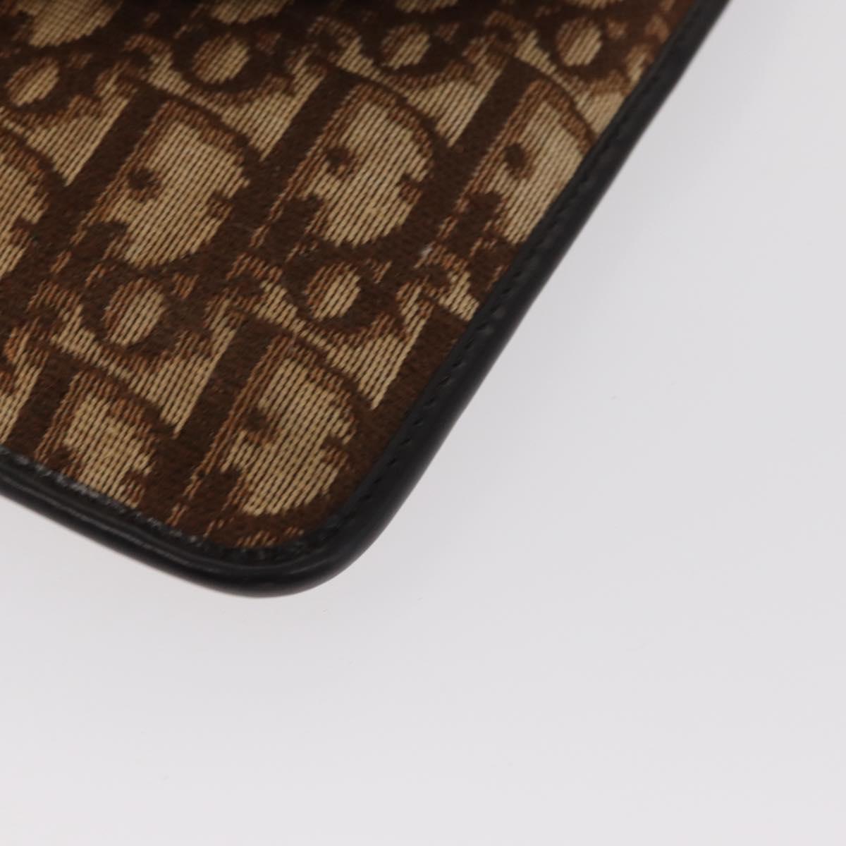 Christian Dior Trotter Canvas Shoulder Bag Brown Auth 155074