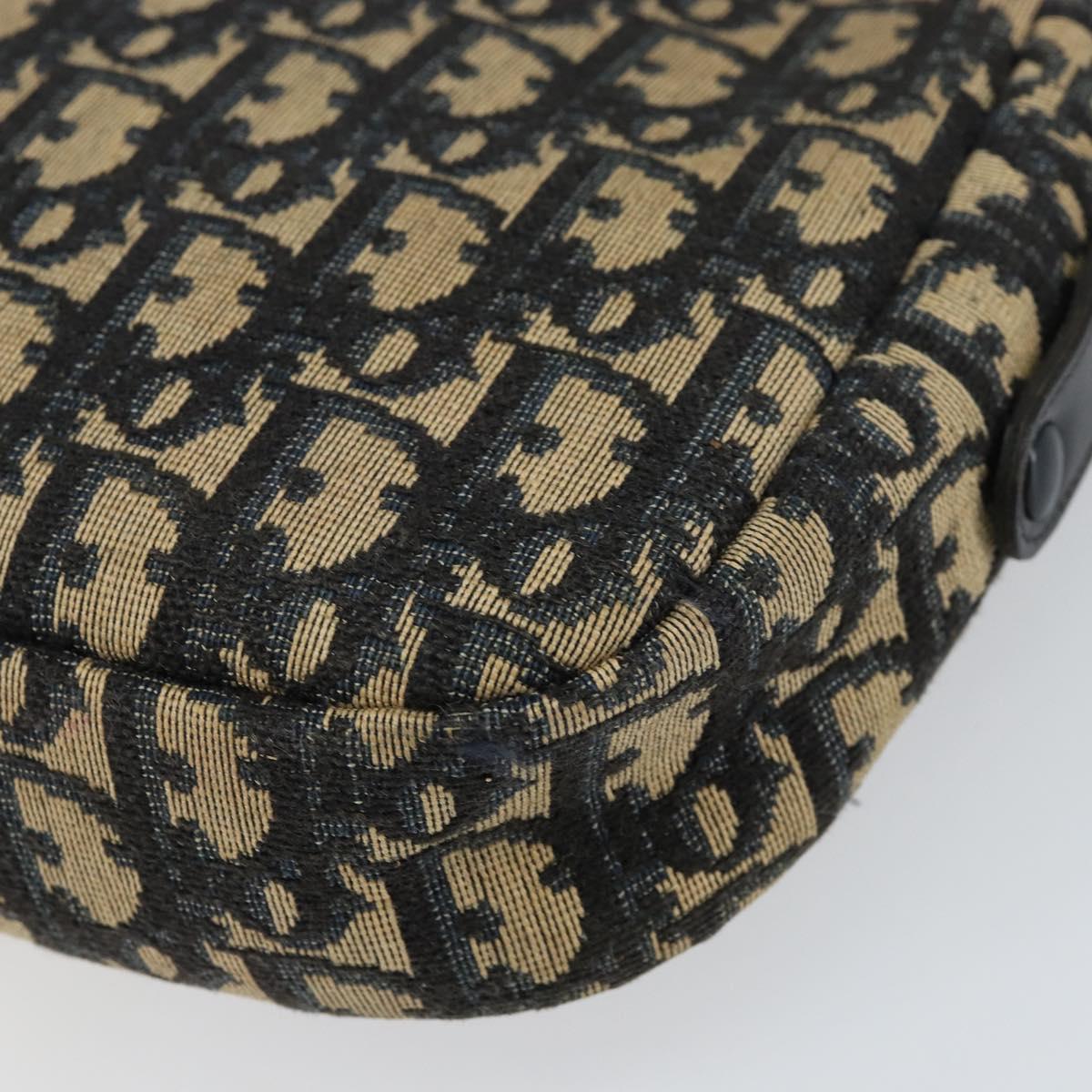 Christian Dior Trotter Canvas Shoulder Bag Navy Auth 155075