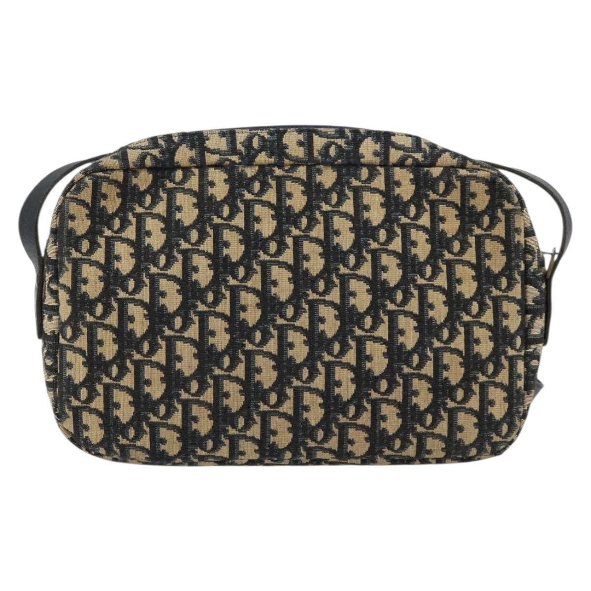 Christian Dior Trotter Canvas Shoulder Bag Navy Auth 155075