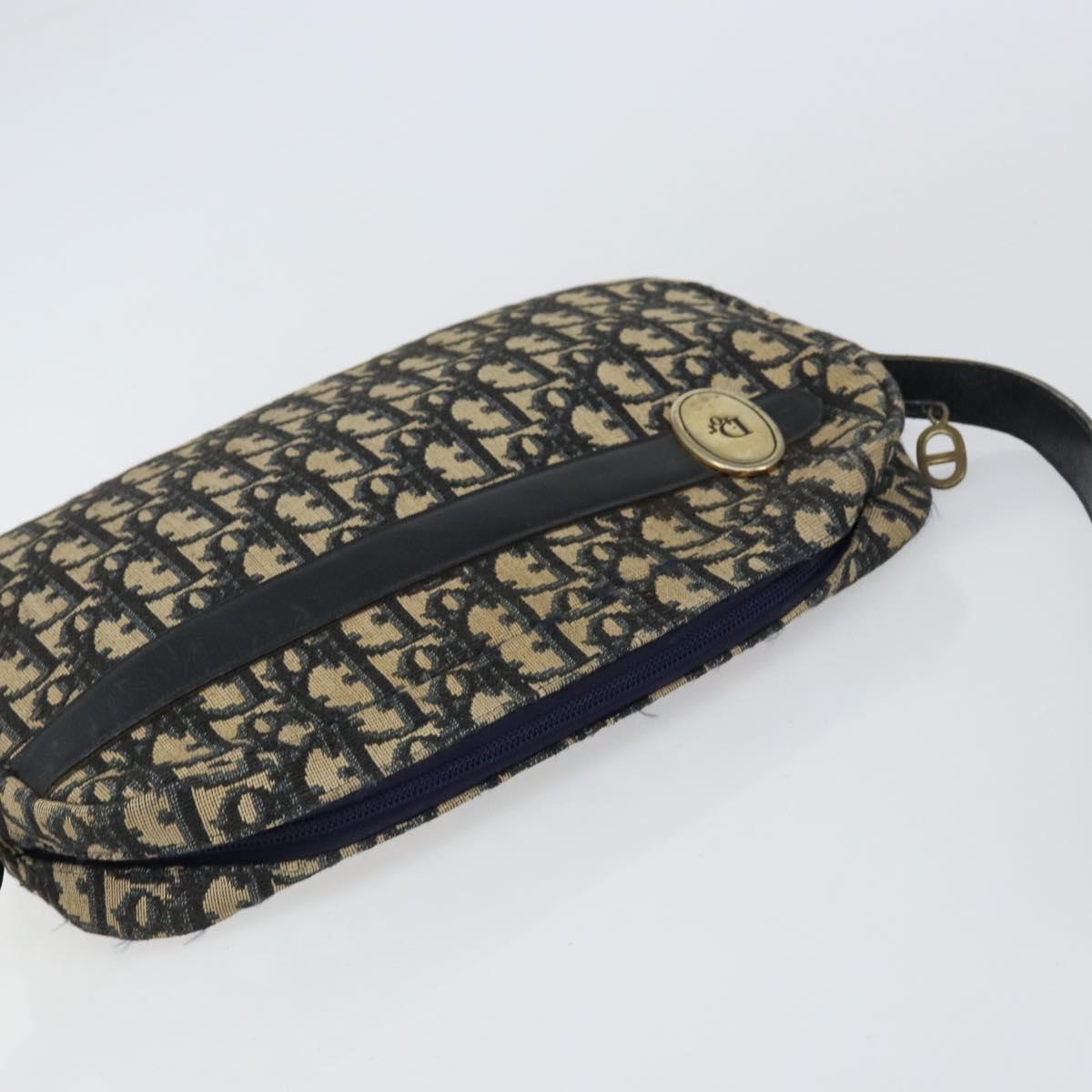 Christian Dior Trotter Canvas Shoulder Bag Navy Auth 155075