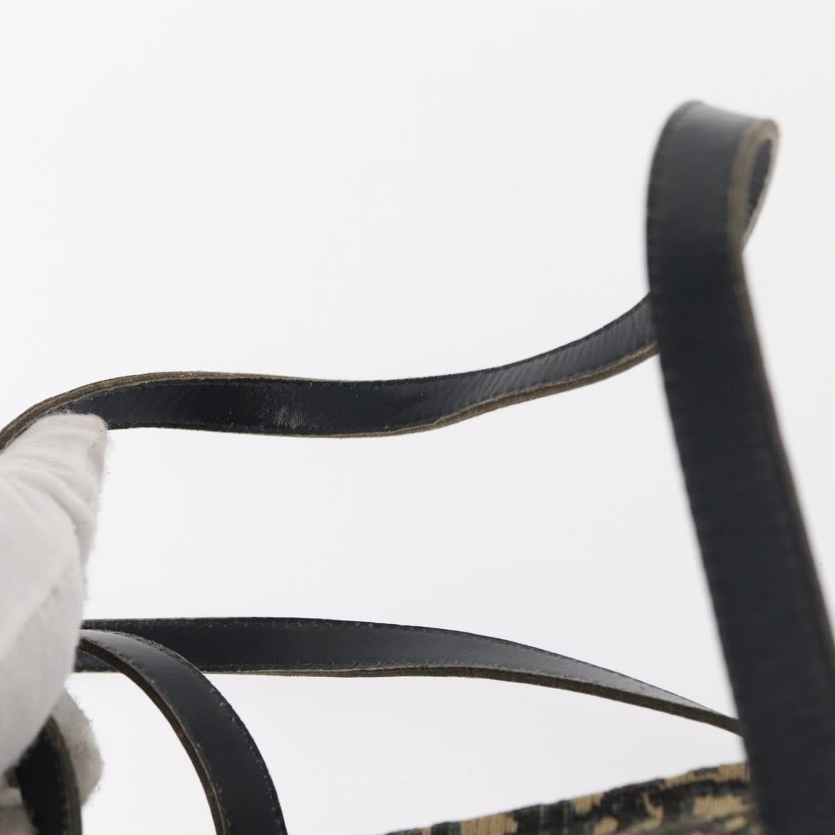 Christian Dior Trotter Canvas Hand Bag Navy Gold Auth 155076