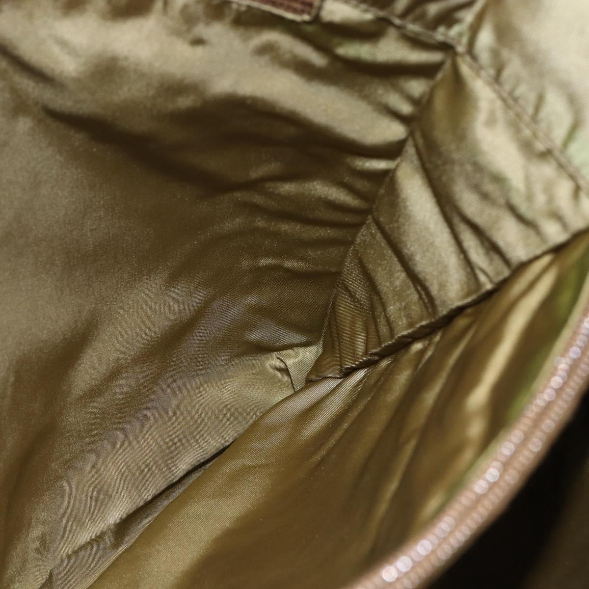 PRADA Tote Bag Nylon Green Silver Auth 155078