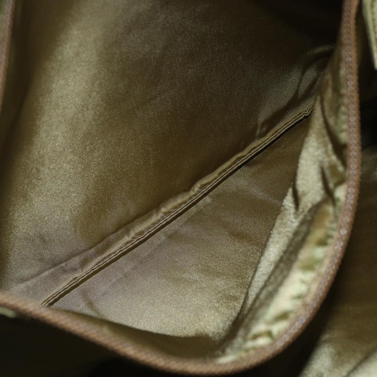 PRADA Tote Bag Nylon Green Silver Auth 155078