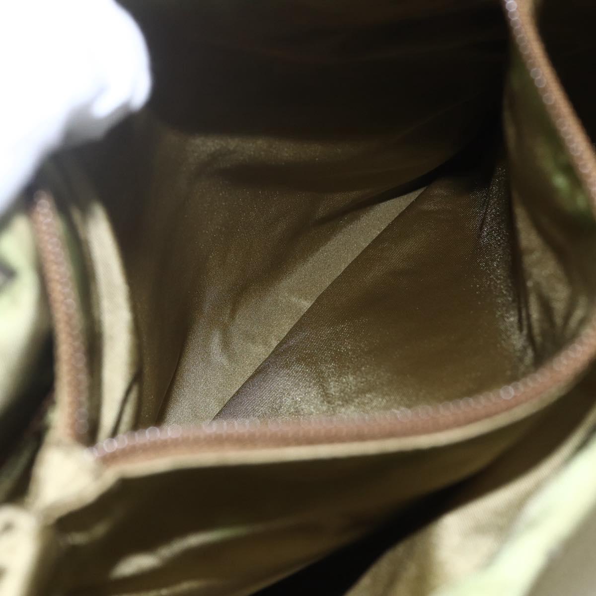 PRADA Tote Bag Nylon Green Silver Auth 155078