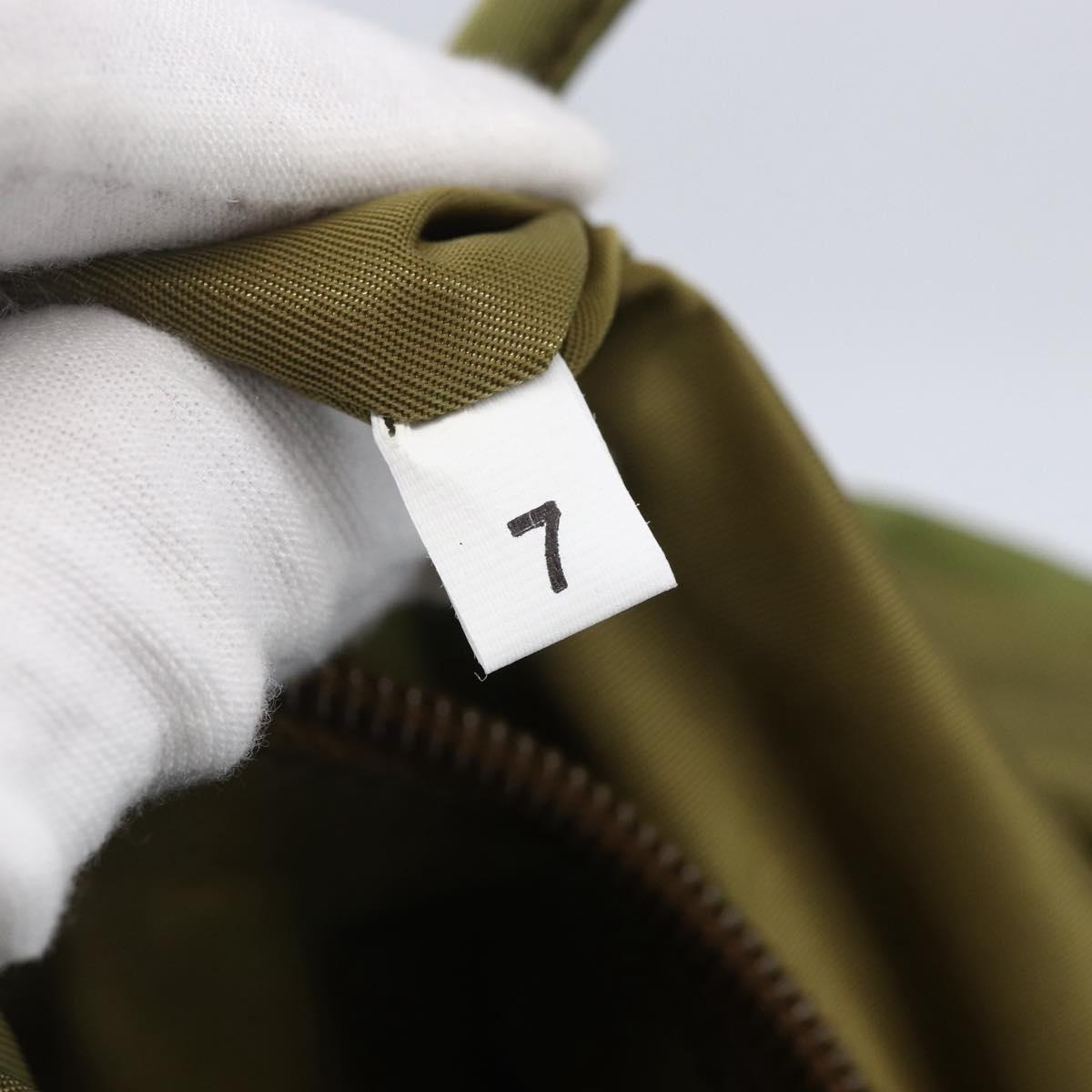 PRADA Tote Bag Nylon Green Silver Auth 155078