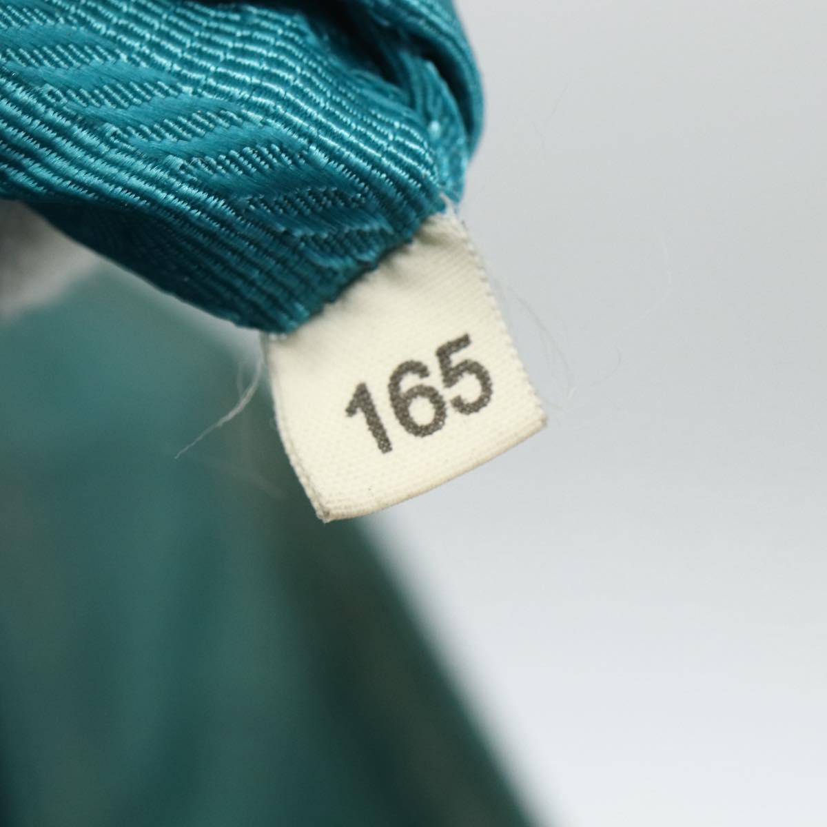 PRADA Tote Bag Nylon Turquoise Blue Gold Auth 155080