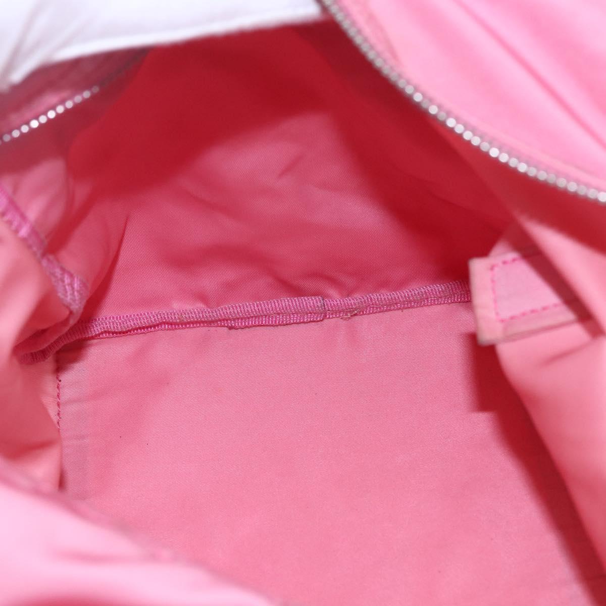 PRADA Hand Bag Nylon Pink Silver Auth 155083