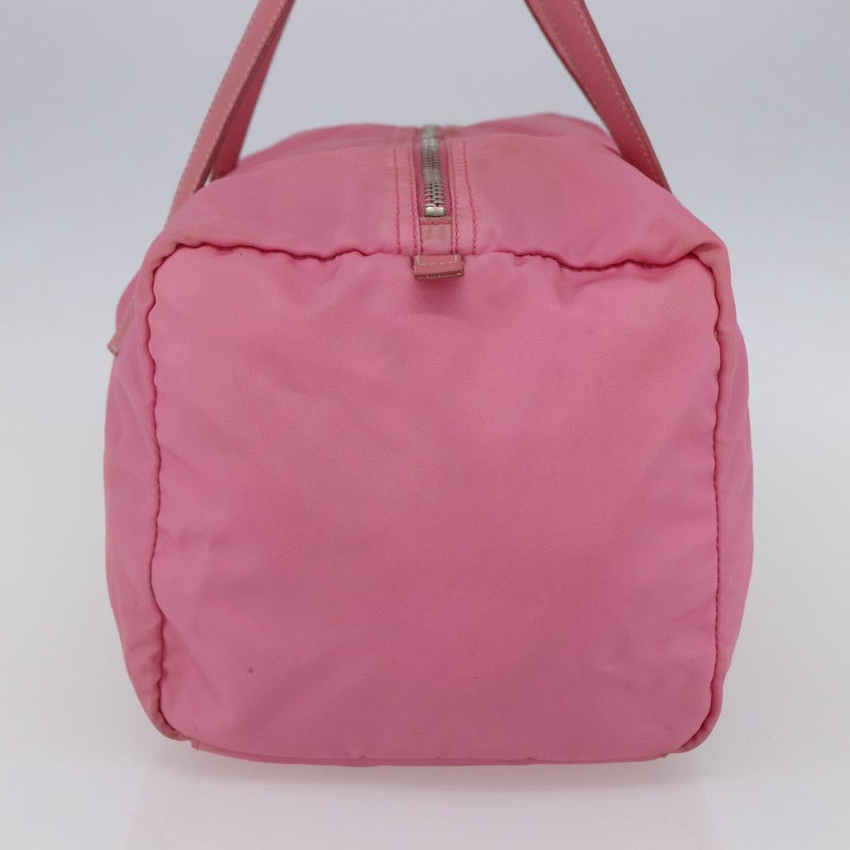 PRADA Hand Bag Nylon Pink Silver Auth 155083