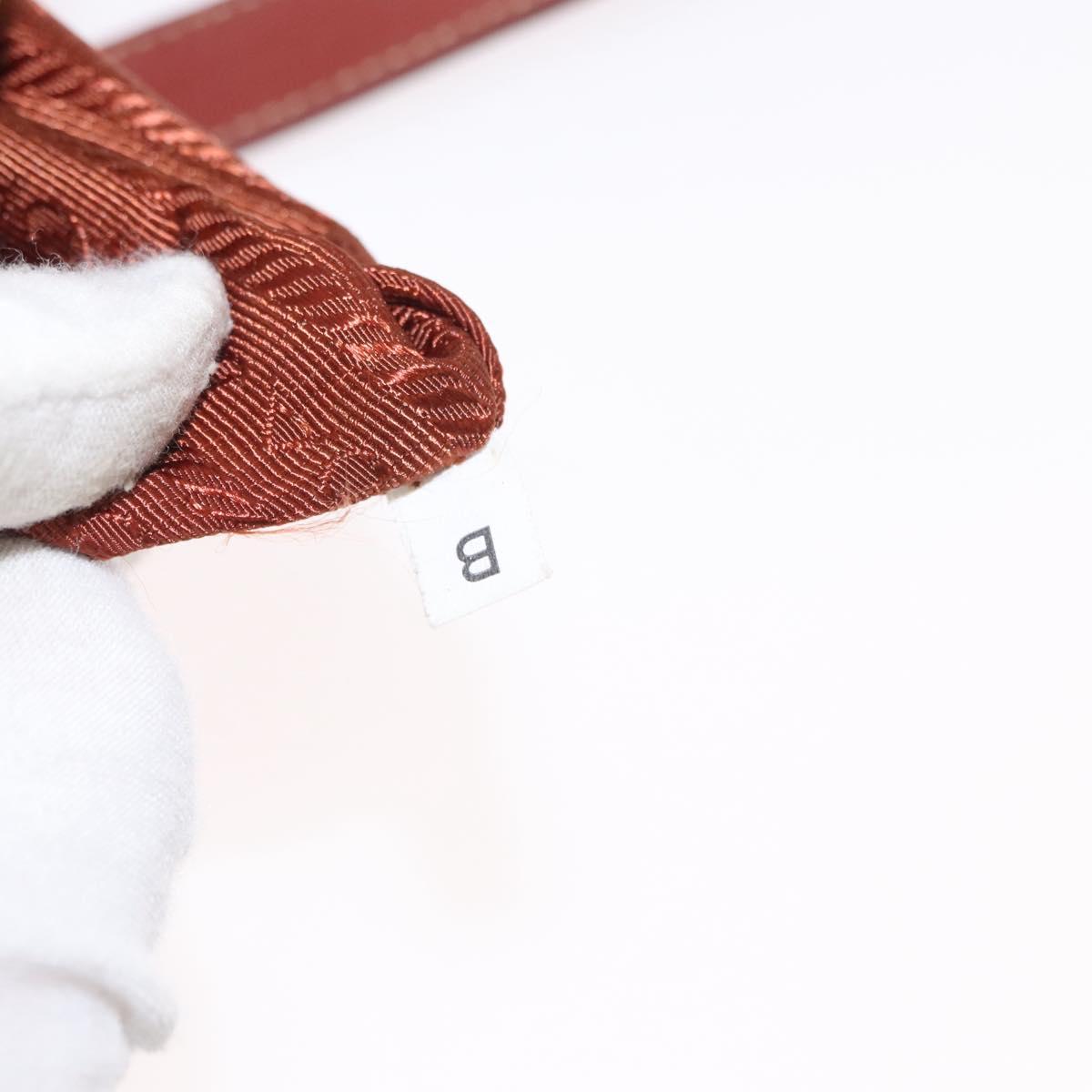 PRADA Shoulder Bag Nylon Leather Orange Gold Auth 155084