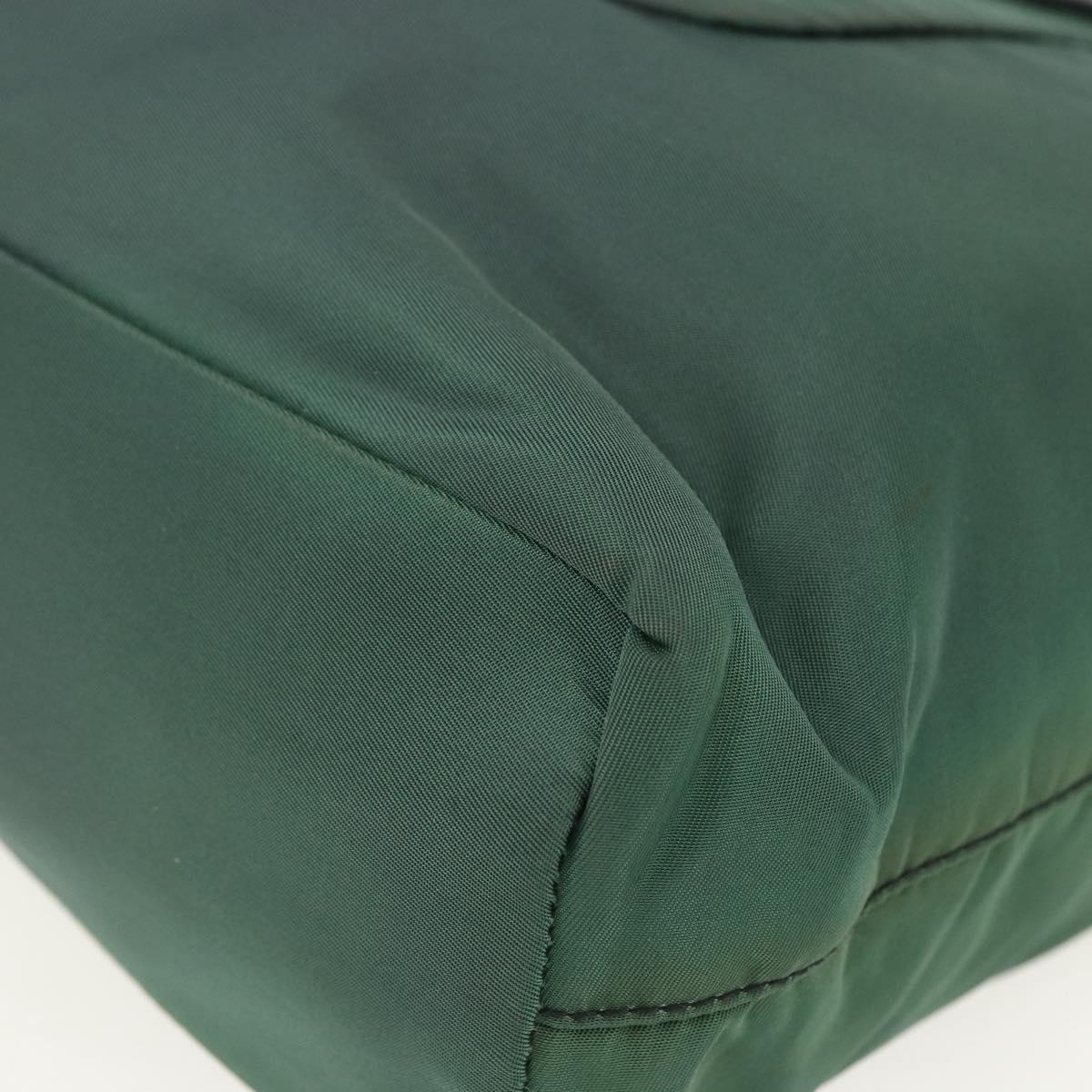 PRADA Tote Bag Nylon Green Silver Auth 155085