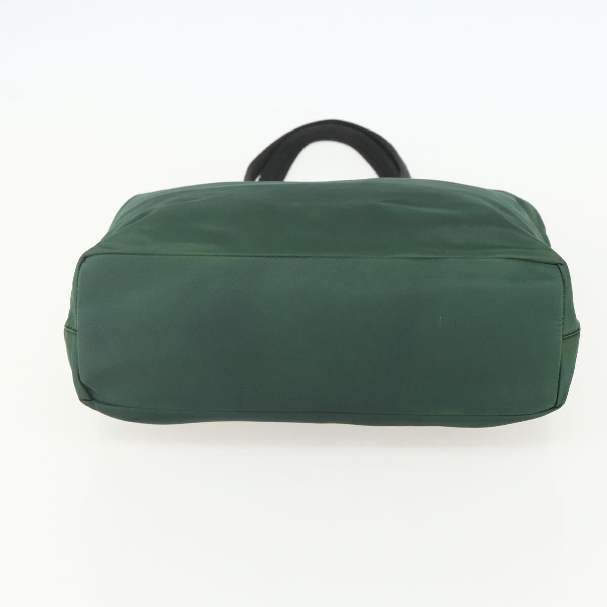 PRADA Tote Bag Nylon Green Silver Auth 155085