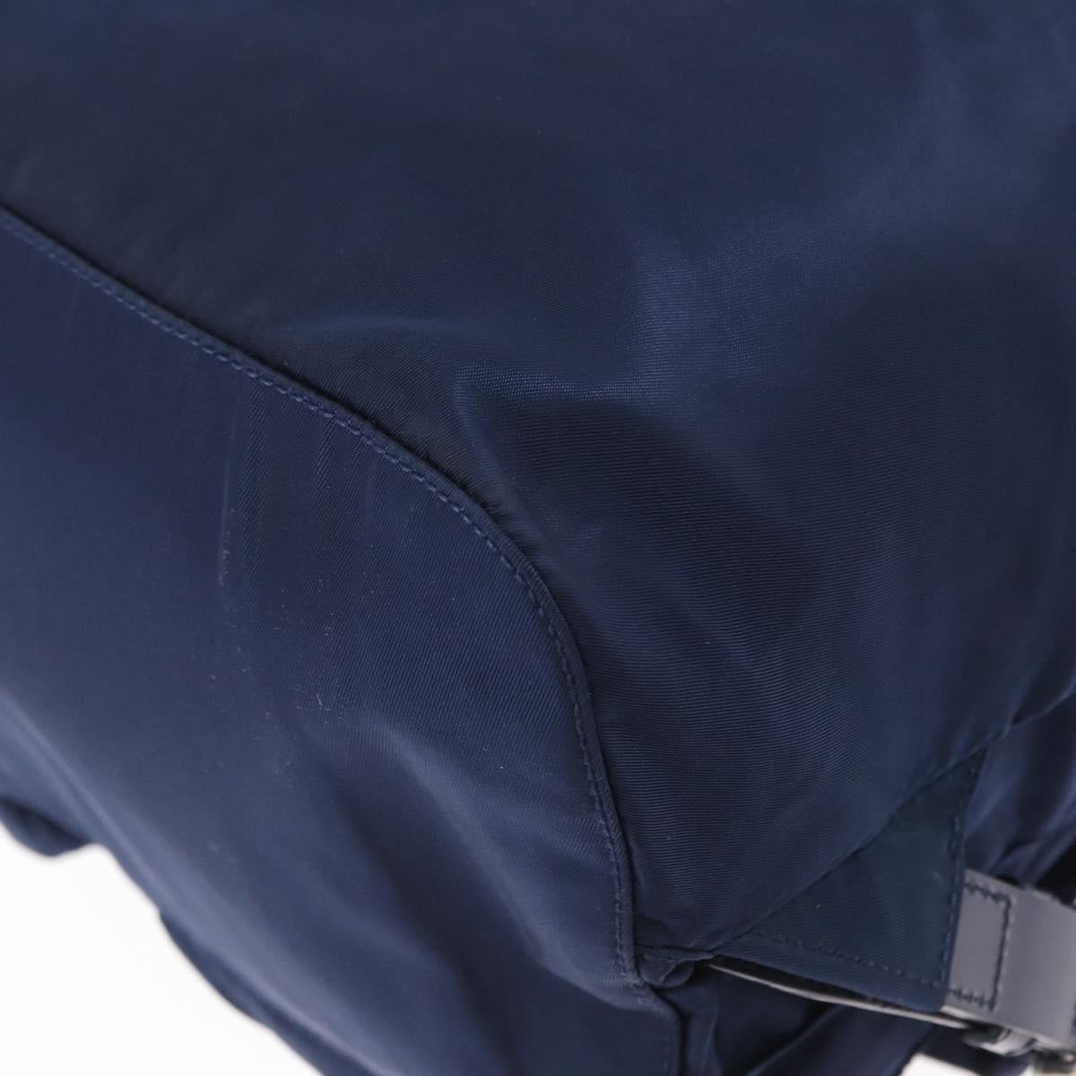 PRADA Backpack Nylon Blue Silver Auth 155086V