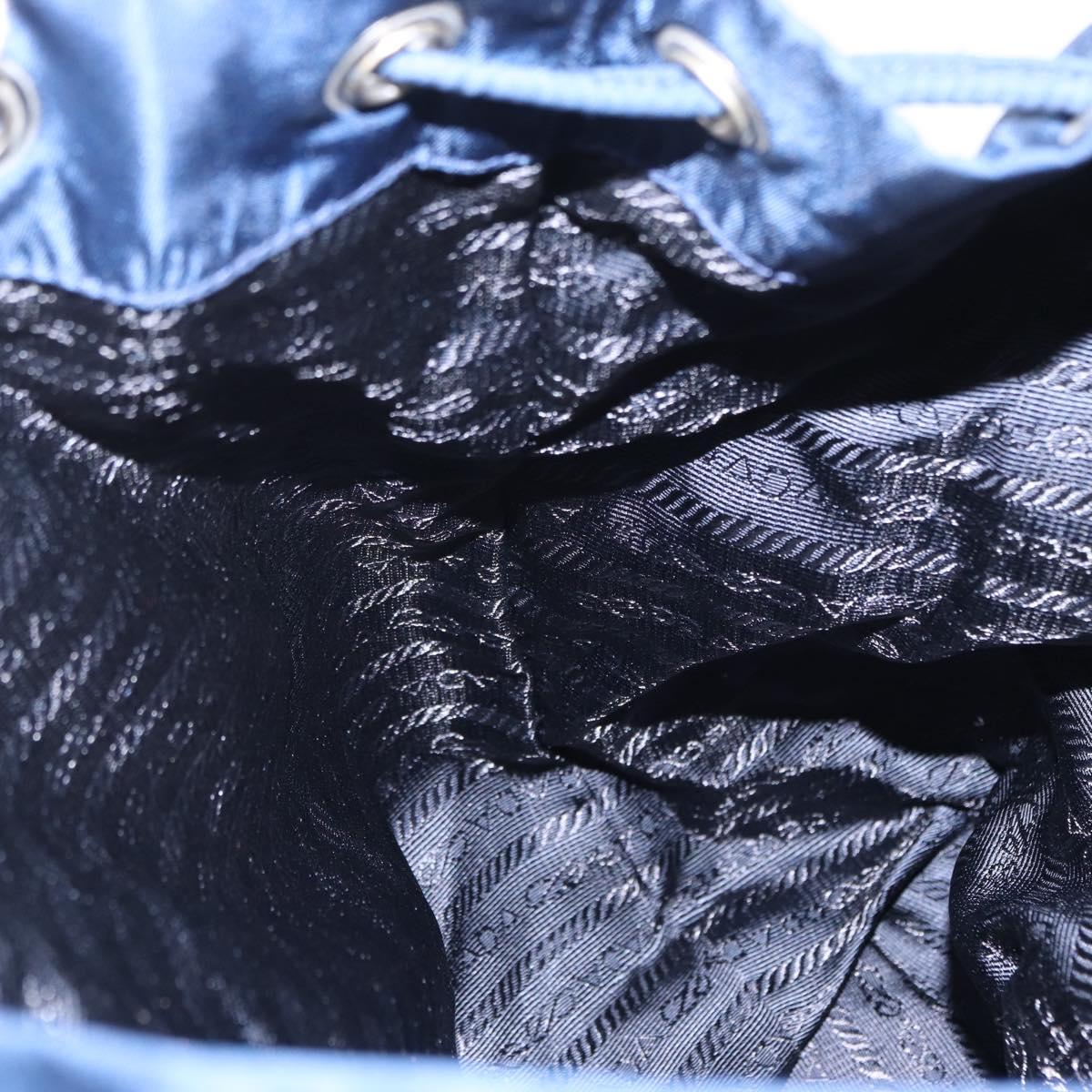 PRADA Backpack Nylon Blue Silver Auth 155086V