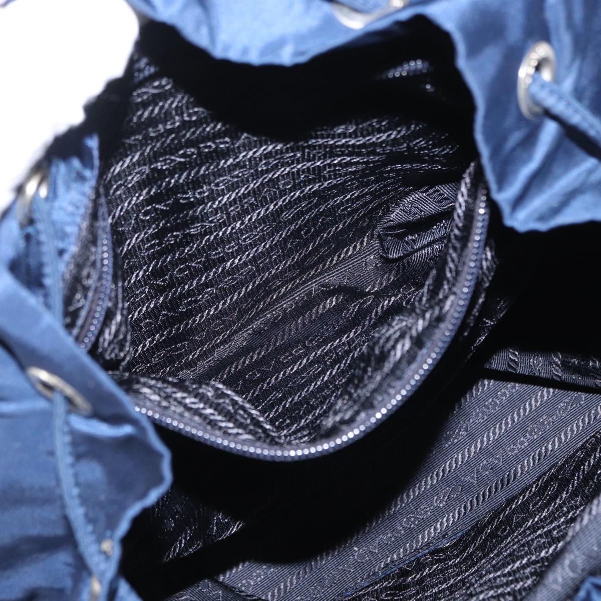 PRADA Backpack Nylon Blue Silver Auth 155086V