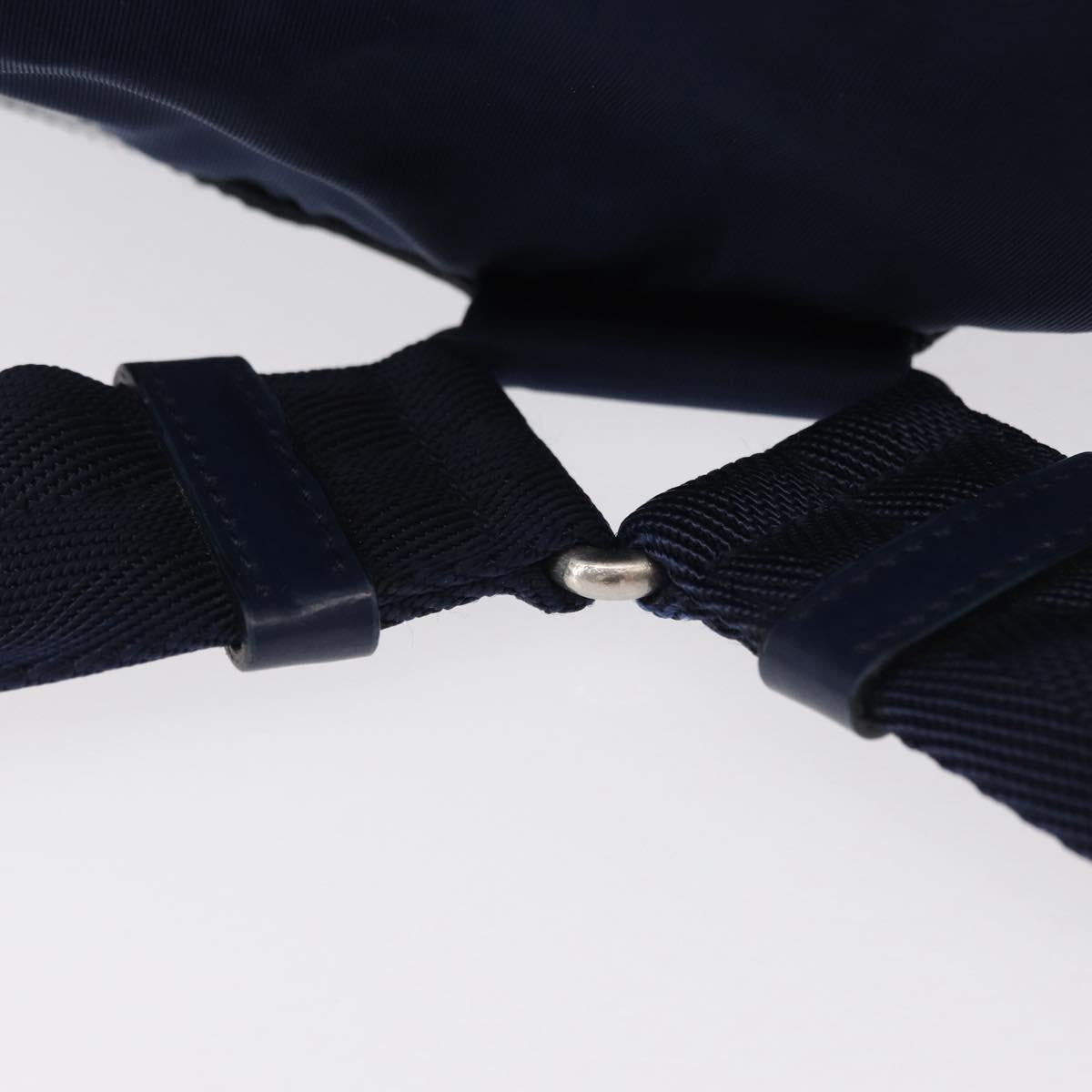 PRADA Backpack Nylon Blue Silver Auth 155086V