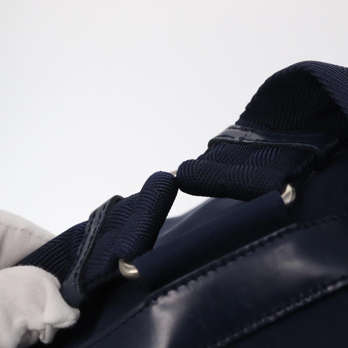PRADA Backpack Nylon Blue Silver Auth 155086V