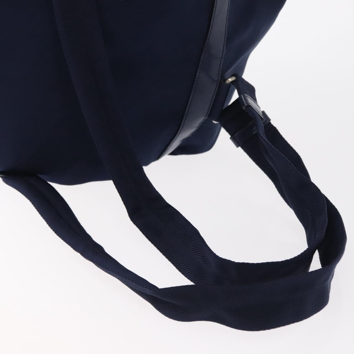 PRADA Backpack Nylon Blue Silver Auth 155086V