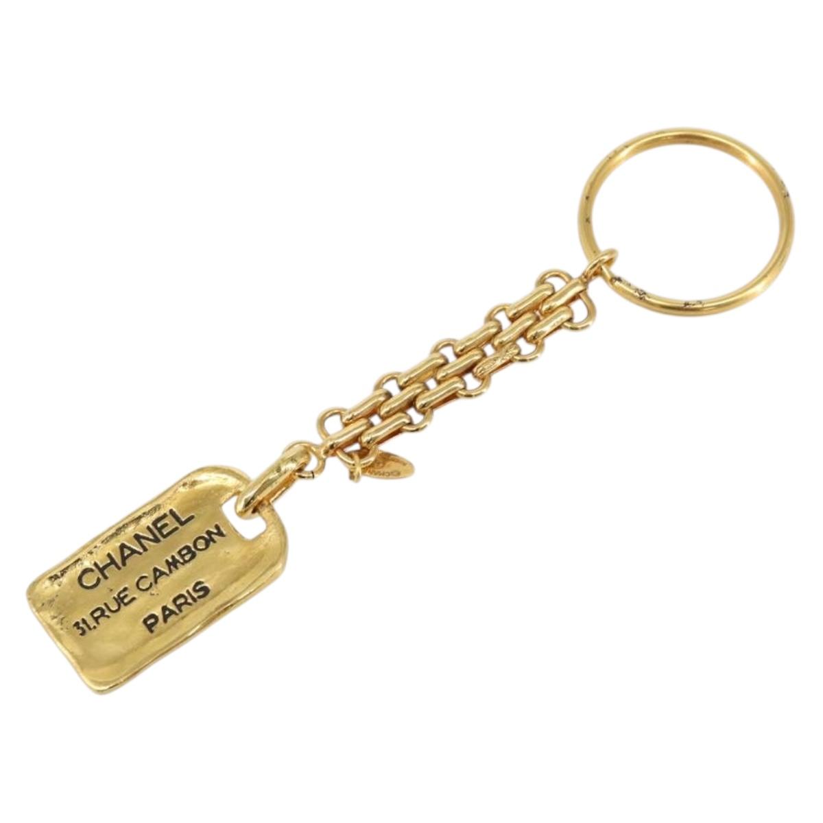 CHANEL Key Holder metal Gold CC Auth 155091V