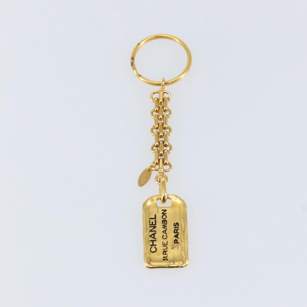 CHANEL Key Holder metal Gold CC Auth 155091V