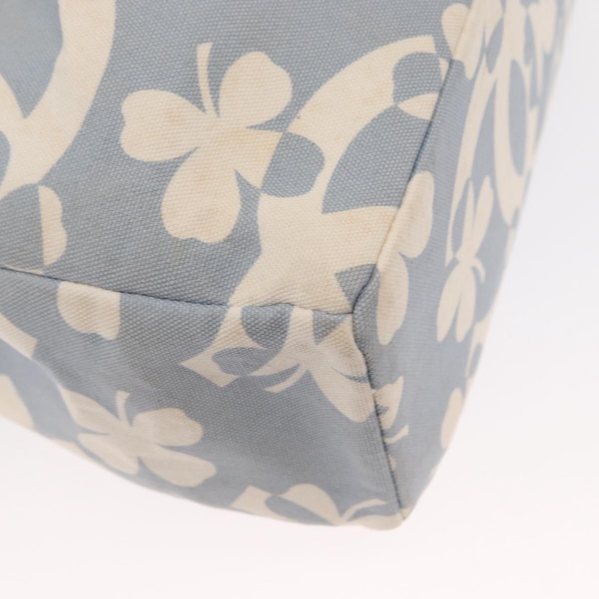 CHANEL Chain Shoulder Bag Canvas Gold Light Blue CC Auth 155097