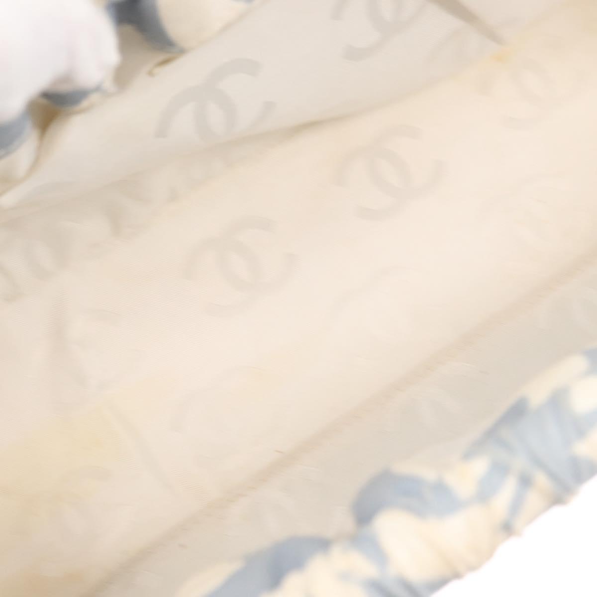 CHANEL Chain Shoulder Bag Canvas Gold Light Blue CC Auth 155097