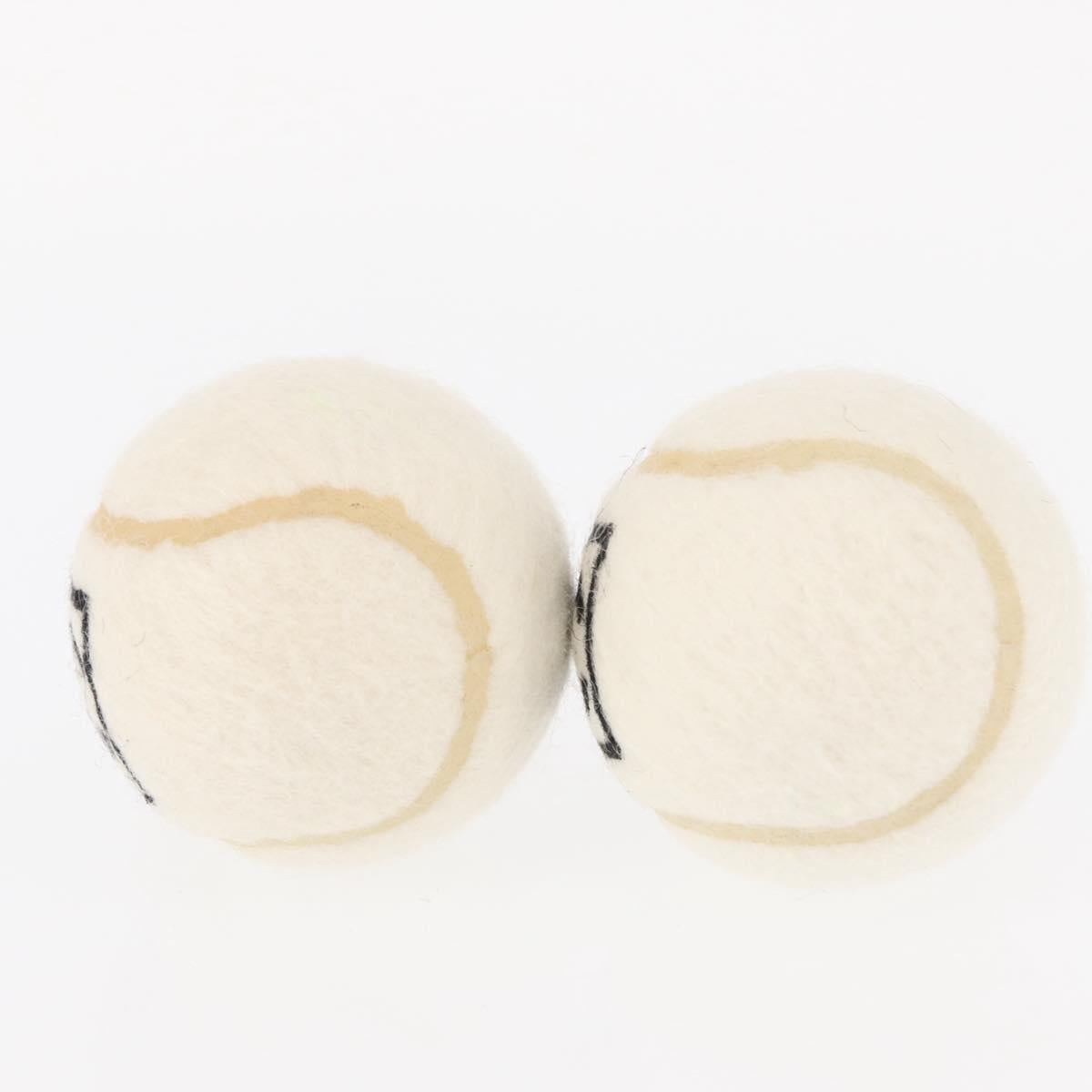 CHANEL Sports Line Set of 4 Tennis Balls White CC Auth 155098V