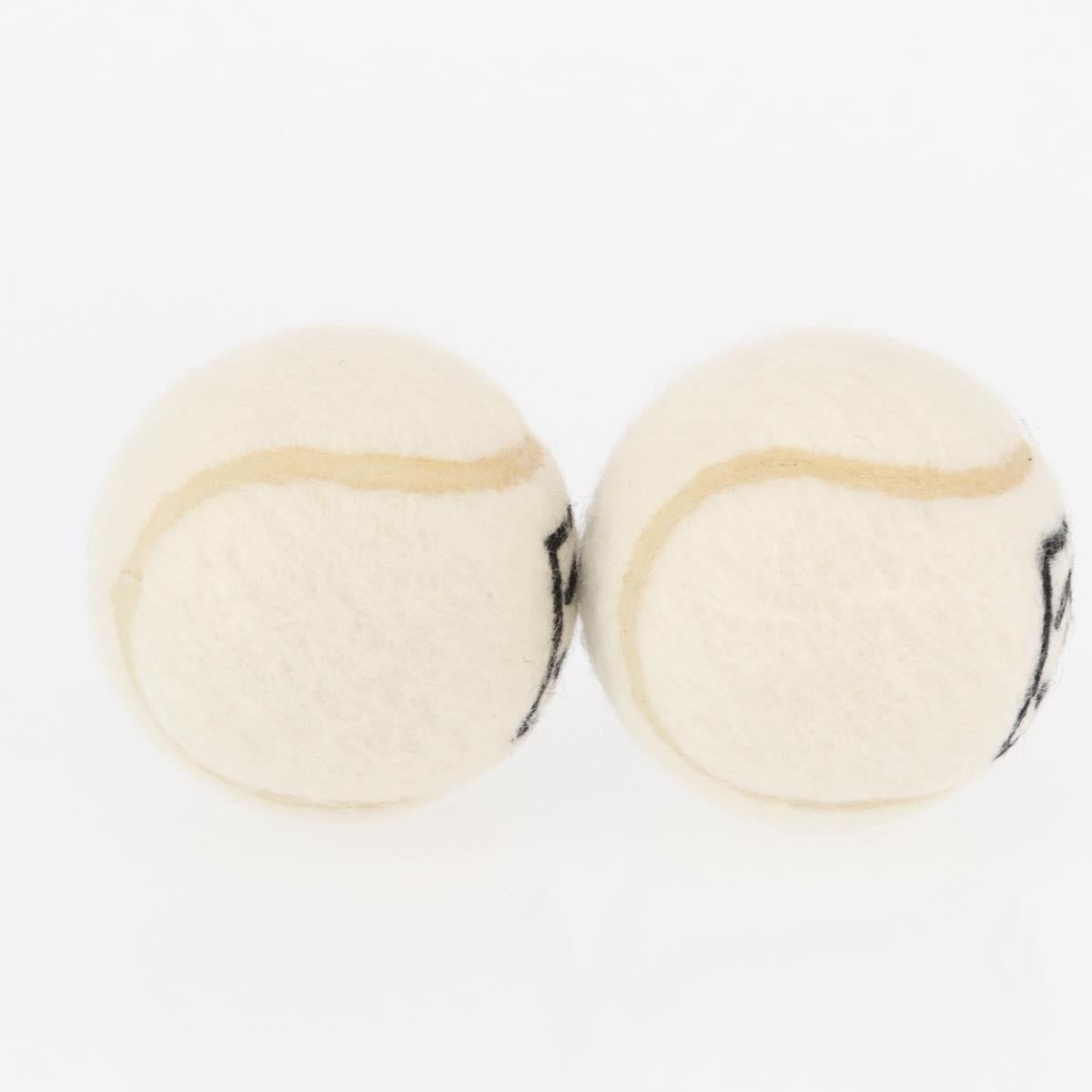 CHANEL Sports Line Set of 4 Tennis Balls White CC Auth 155098V