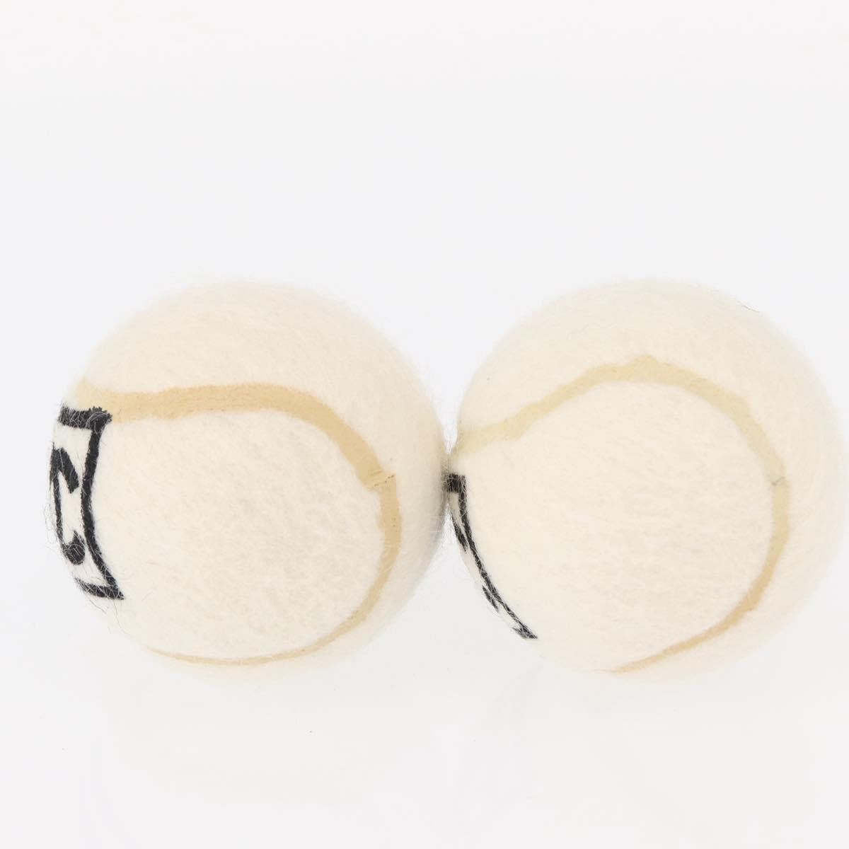 CHANEL Sports Line Set of 4 Tennis Balls White CC Auth 155098V