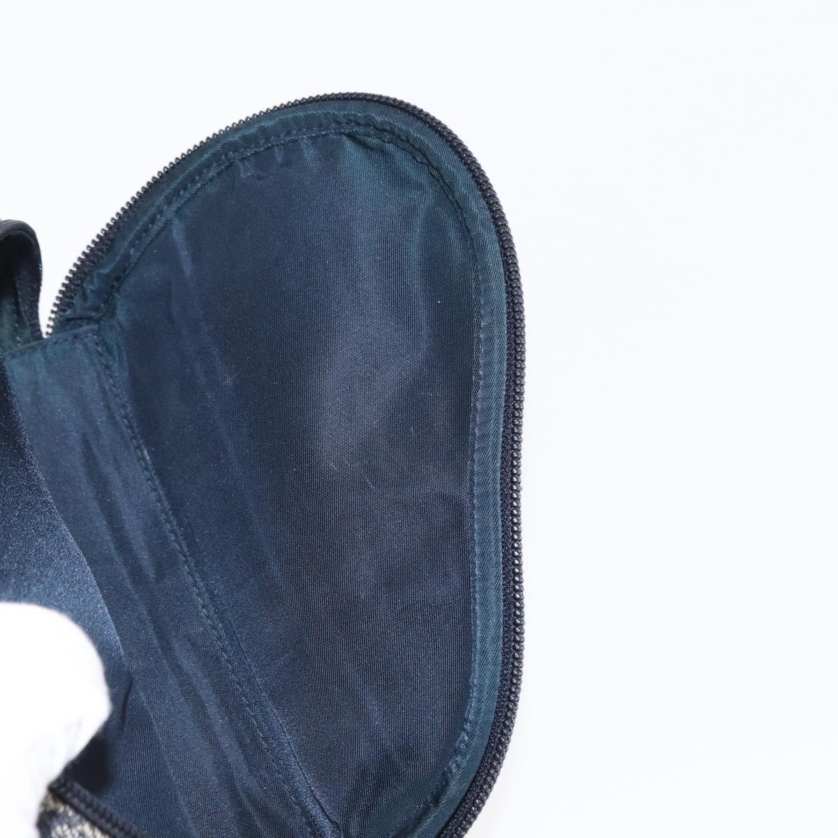 Christian Dior Trotter Canvas Saddle Pouch Accessory Pouch Navy Gold Auth 155099