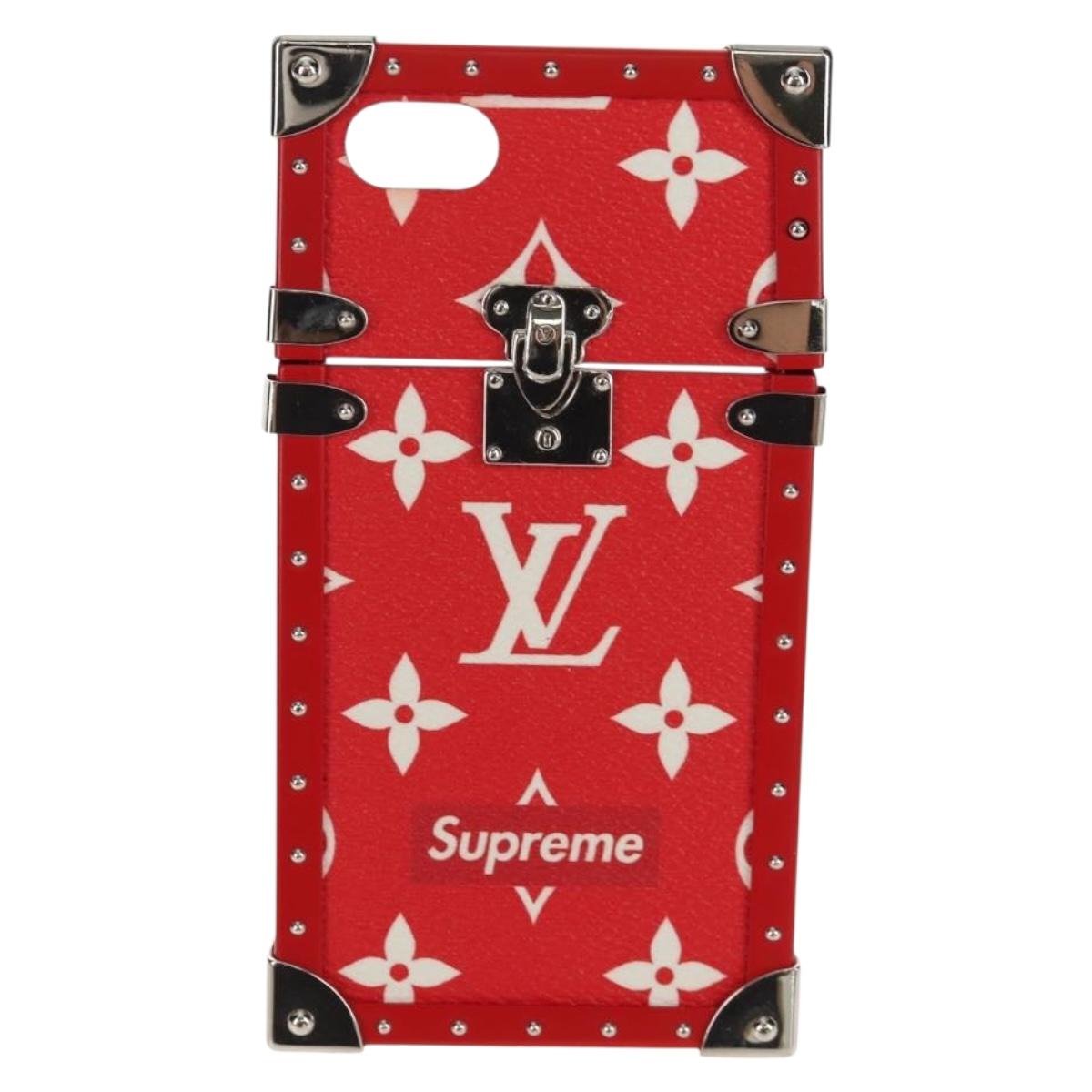 LOUIS VUITTON Louis Vuitton × Supreme iPhone 7 Case Red M67758 LV Auth 155103M