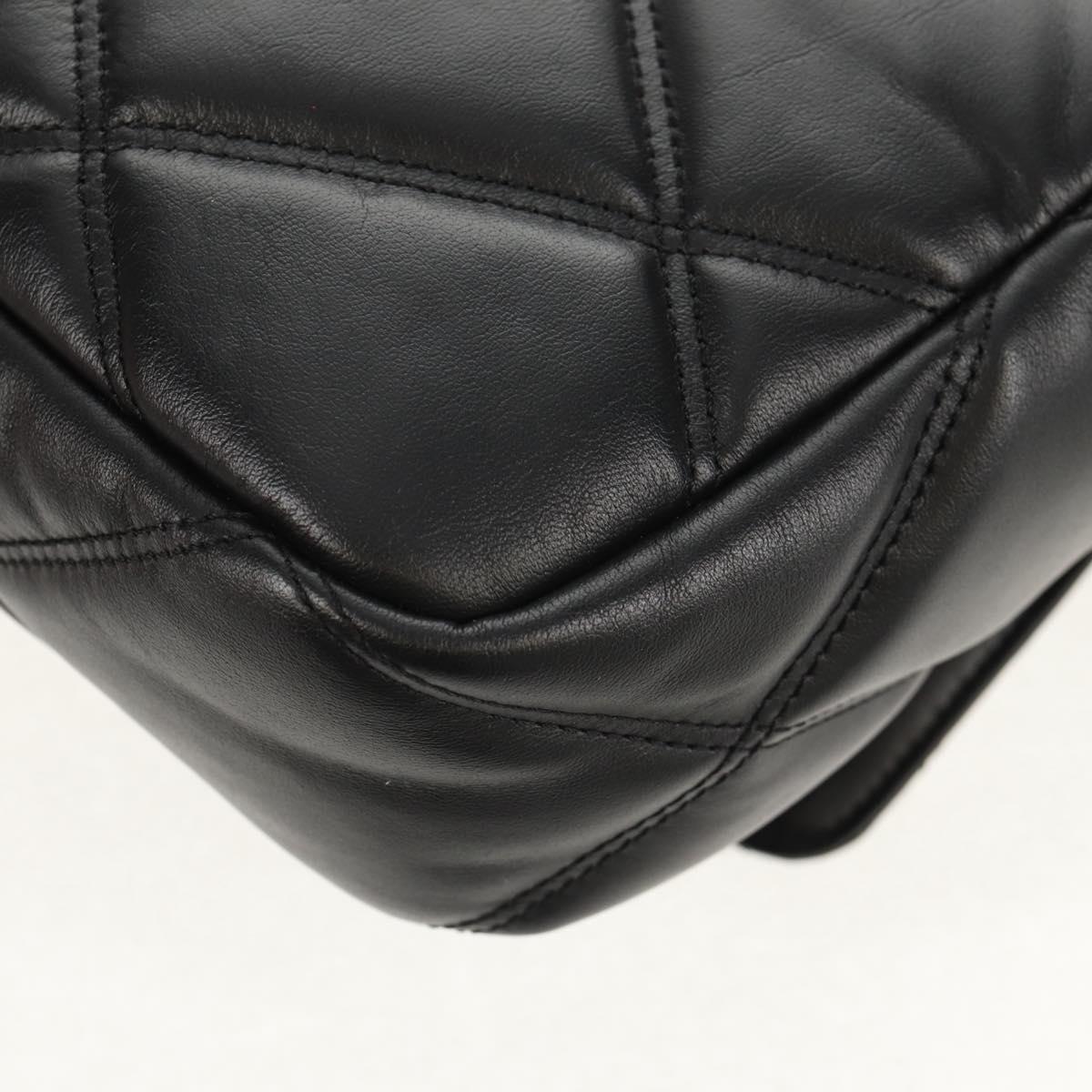 VERSACE Medusa Shoulder Bag Leather Black Gold Auth 155105A