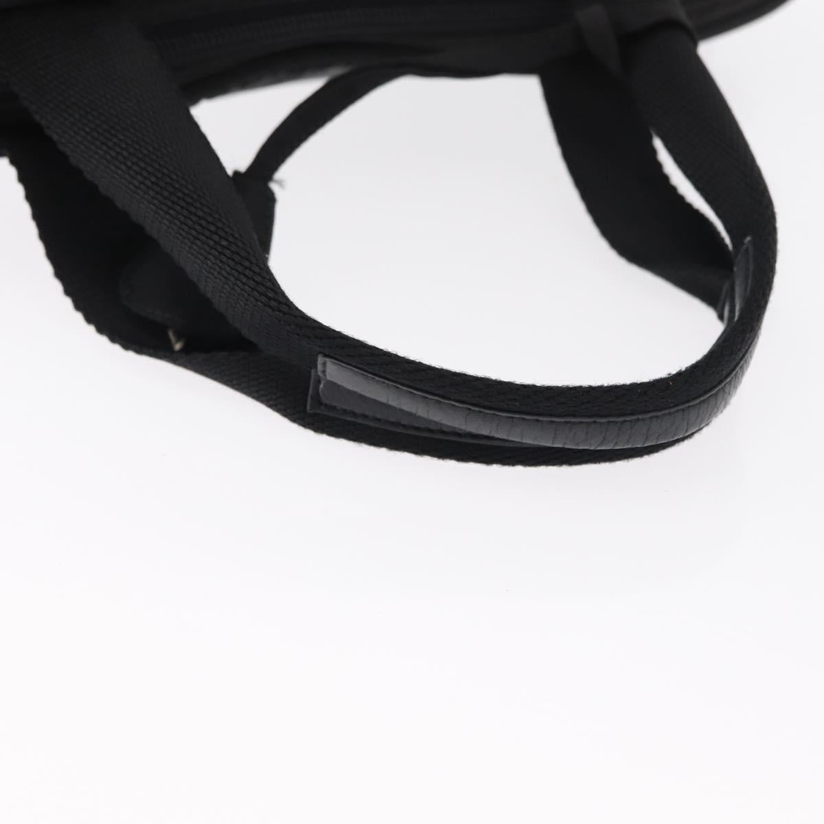 PRADA Hand Bag Nylon Black Silver Auth 155111