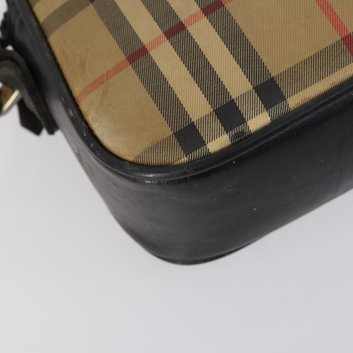 Burberrys Nova Check Shoulder Bag Nylon Canvas 2 Set Beige Auth 155112