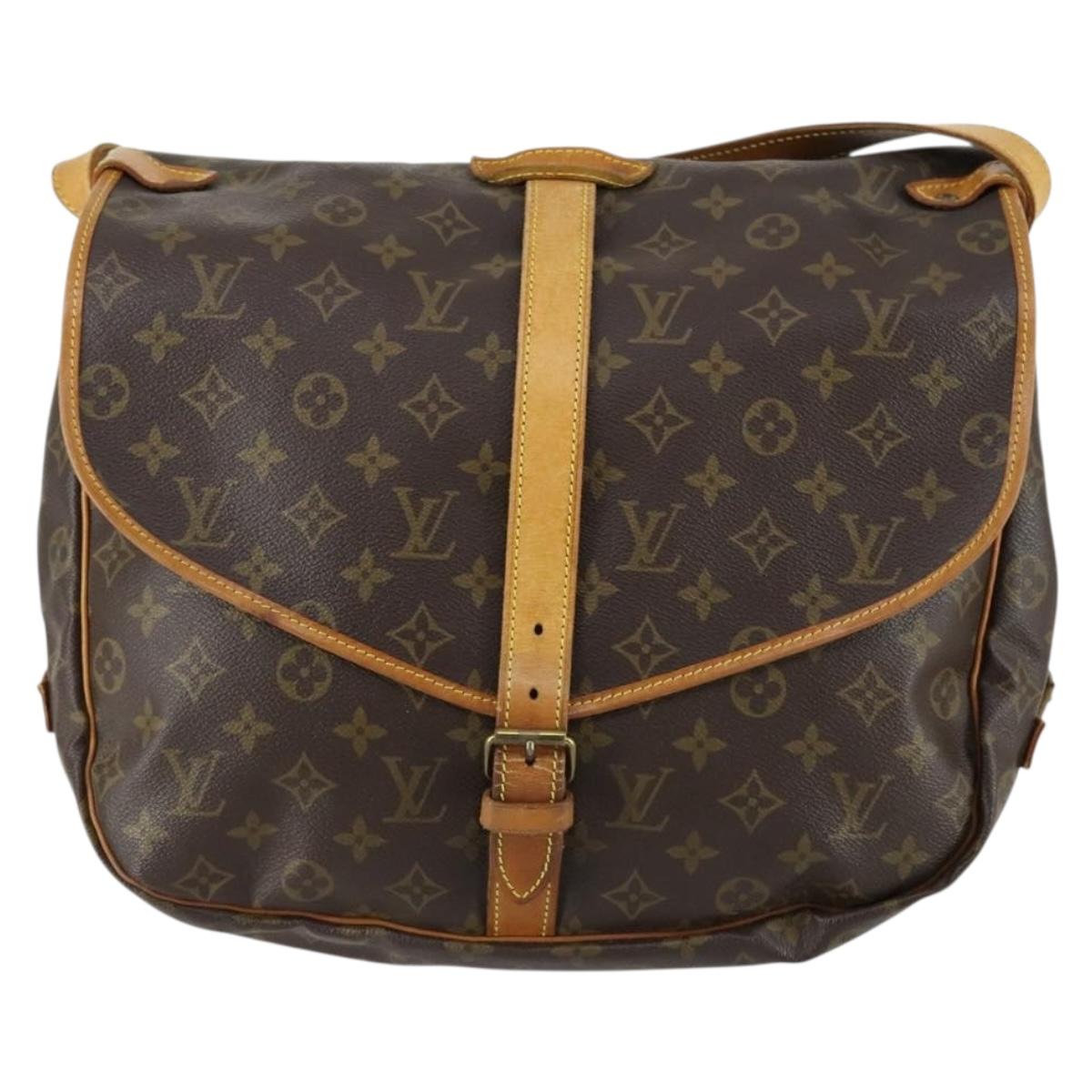 LOUIS VUITTON Monogram Saumur 35 Shoulder Bag M42254 LV Auth 155140
