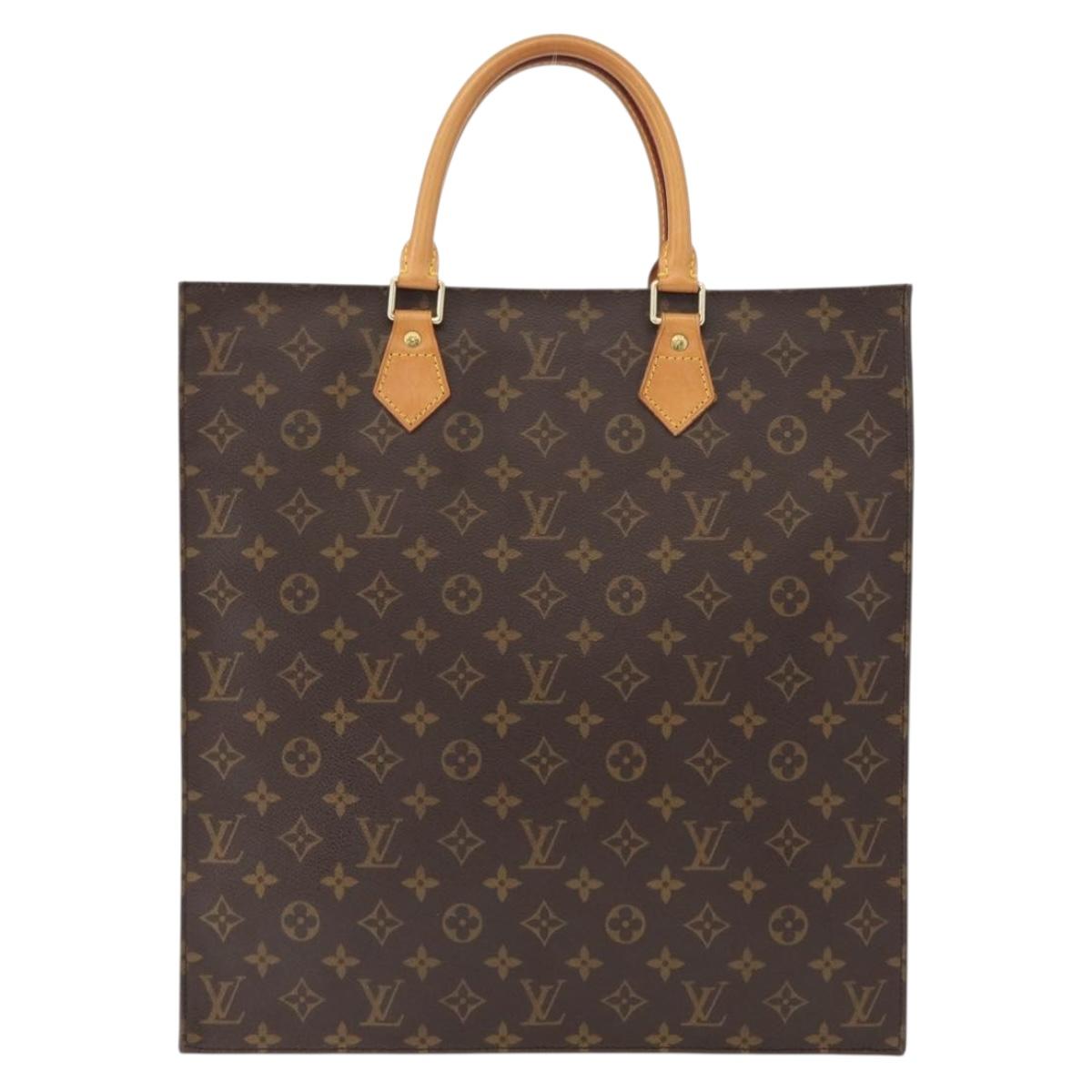 LOUIS VUITTON Monogram Sac Plat Hand Bag M51140 LV Auth 155141