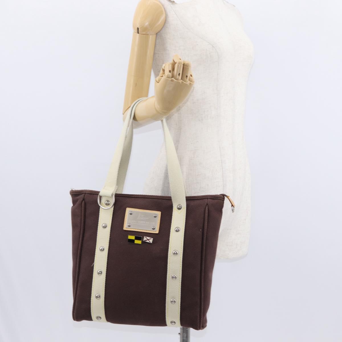 LOUIS VUITTON Antigua Cabas MM Tote Bag Brown M80663 LV Auth 155143