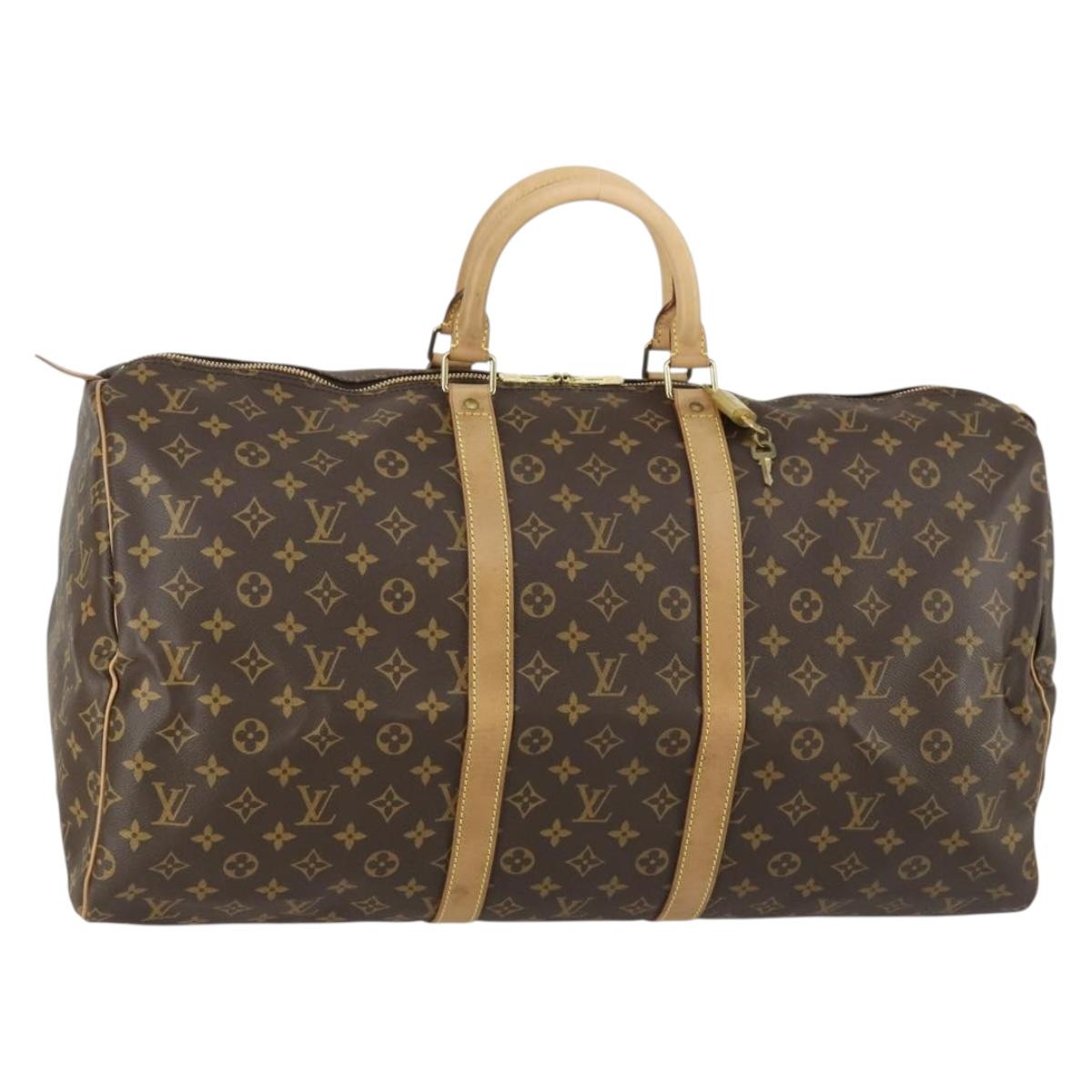LOUIS VUITTON Monogram Keepall 55 Boston Bag M41424 LV Auth 155156