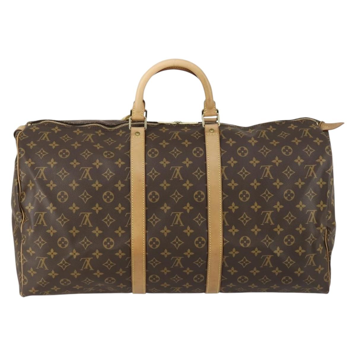 LOUIS VUITTON Monogram Keepall 55 Boston Bag M41424 LV Auth 155156